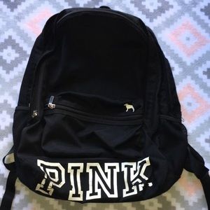 Black PINK backpack w/ white lettering